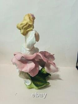 Franklin Mint Sculpture Figurine Lady Rose Jegou 1988 Flower Statue 9 RARE vtg