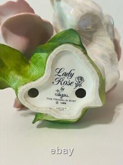 Franklin Mint Sculpture Figurine Lady Rose Jegou 1988 Flower Statue 9 RARE vtg