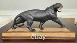 Franklin Mint'Silent Rage' 1990 Black Panther Statue with Base 12.5 H X 25.5 L