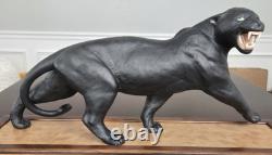 Franklin Mint'Silent Rage' 1990 Black Panther Statue with Base 12.5 H X 25.5 L