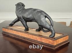 Franklin Mint'Silent Rage' 1990 Black Panther Statue with Base 12.5 H X 25.5 L
