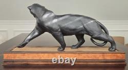 Franklin Mint'Silent Rage' 1990 Black Panther Statue with Base 12.5 H X 25.5 L