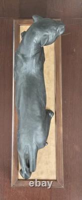 Franklin Mint'Silent Rage' 1990 Black Panther Statue with Base 12.5 H X 25.5 L