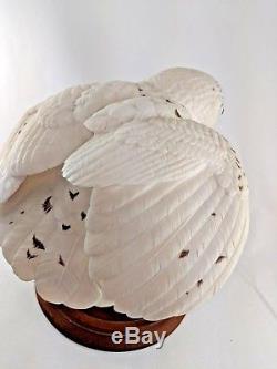 Franklin Mint Snowy Owl George McMonigle 1989 Porcelain 8-3/4 Figure with Base