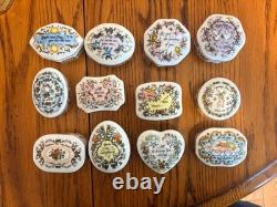 Franklin Mint Songs Of Love Porcelain Music Box Complete 12 Pc Set MINT WORKING