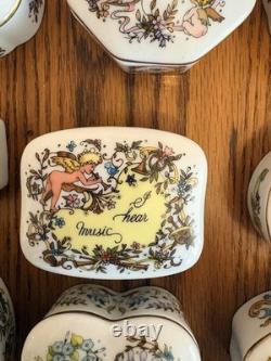 Franklin Mint Songs Of Love Porcelain Music Box Complete 12 Pc Set MINT WORKING