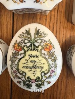 Franklin Mint Songs Of Love Porcelain Music Box Complete 12 Pc Set MINT WORKING