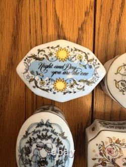 Franklin Mint Songs Of Love Porcelain Music Box Complete 12 Pc Set MINT WORKING