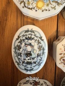 Franklin Mint Songs Of Love Porcelain Music Box Complete 12 Pc Set MINT WORKING