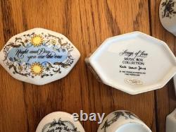 Franklin Mint Songs Of Love Porcelain Music Box Complete 12 Pc Set MINT WORKING