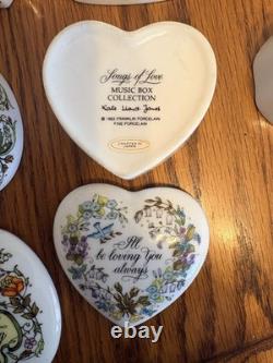 Franklin Mint Songs Of Love Porcelain Music Box Complete 12 Pc Set MINT WORKING