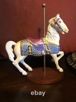 Franklin Mint THE TREASURY OF CAROUSEL ART 12 Animals Horses & Turn Table