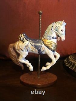 Franklin Mint THE TREASURY OF CAROUSEL ART 12 Animals Horses & Turn Table
