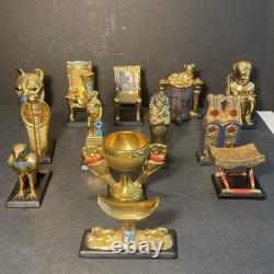 Franklin Mint TREASURES OF TUTANKHAMUN Porcelain Figurines (1989-1991) Set of 13
