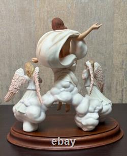 Franklin Mint The Acencion Jesus Religious Porcelain Figurine with Wood Base
