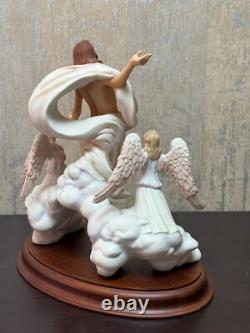 Franklin Mint The Acencion Jesus Religious Porcelain Figurine with Wood Base