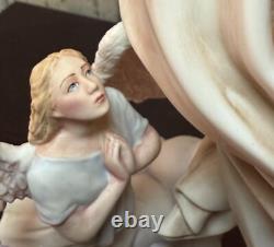 Franklin Mint The Acencion Jesus Religious Porcelain Figurine with Wood Base