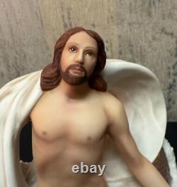 Franklin Mint The Acencion Jesus Religious Porcelain Figurine with Wood Base