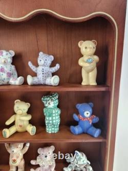 Franklin Mint The Americana Teddy Bear Collection 16 Bears & Display Shelf