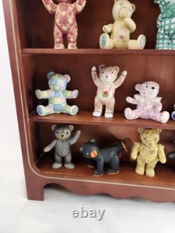 Franklin Mint The Americana Teddy Bear Collection 16 Bears & Display Shelf