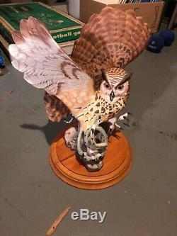 Franklin Mint The Eagle Owl Porcelain 13 Figurine By George McMonigle