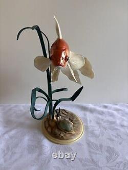 Franklin Mint The Golden Carp Sculpture (1987) by William Kazmar with Wood Stand