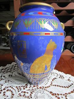 Franklin Mint The Golden Vase Of Bast Porcelain Vase With Brass Stand EGYPTIAN