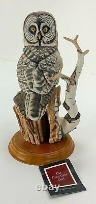 Franklin Mint The Great Grey Owl Hand Painted Figurine George McMonigle