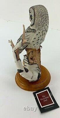 Franklin Mint The Great Grey Owl Hand Painted Figurine George McMonigle