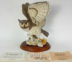 Franklin Mint The Great Horned Owl-Hand Painted Figurine George McMonigle