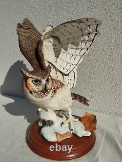 Franklin Mint The Great Horned Owl Porcelain Excellent Condition