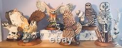 Franklin Mint The Great Horned Owl Porcelain Sculpture W Base George Mcmonigle