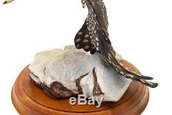 Franklin Mint The Hawk Owl Porcelain 14 Figurine By George McMonigle
