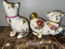 Franklin Mint The Imperial Puppy &cat Of Satsuma Porcelain Figurine Morioka