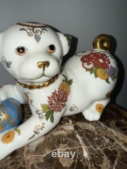 Franklin Mint The Imperial Puppy &cat Of Satsuma Porcelain Figurine Morioka