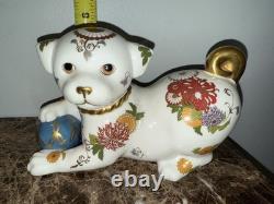 Franklin Mint The Imperial Puppy &cat Of Satsuma Porcelain Figurine Morioka