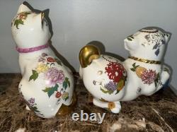 Franklin Mint The Imperial Puppy &cat Of Satsuma Porcelain Figurine Morioka