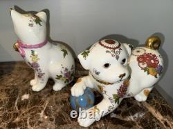 Franklin Mint The Imperial Puppy &cat Of Satsuma Porcelain Figurine Morioka