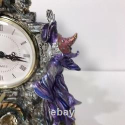 Franklin Mint The Kingdom Discordia Porcelain Clock Dragon -Wizard -Skull Ltd Ed