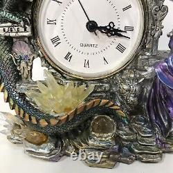 Franklin Mint The Kingdom Discordia Porcelain Clock Dragon -Wizard -Skull Ltd Ed