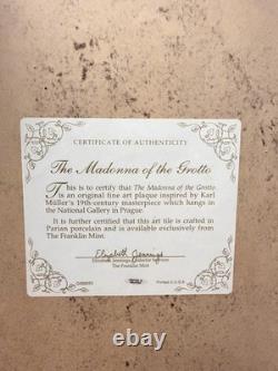 Franklin Mint The Madonna of the Grotto Framed Parian Porcelain Plaque Art Tile