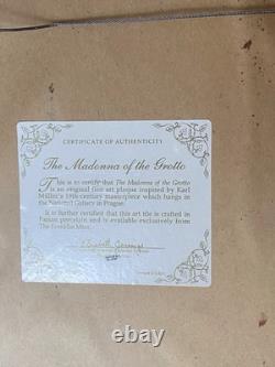 Franklin Mint The Madonna of the Grotto Framed Tile Cameo Plaque Wedgwood Blue