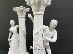 Franklin Mint The Romeo and Juliet Fine Porcelain Candlestick Holders Set of 2