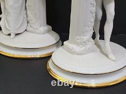 Franklin Mint The Romeo and Juliet Fine Porcelain Candlestick Holders Set of 2