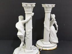 Franklin Mint The Romeo and Juliet Fine Porcelain Candlestick Holders Set of 2