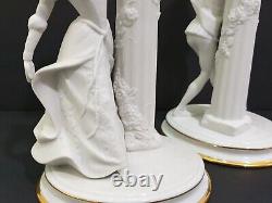 Franklin Mint The Romeo and Juliet Fine Porcelain Candlestick Holders Set of 2