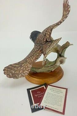 Franklin Mint The Spectacle Owl Hand Painted Figurine George McMonigle