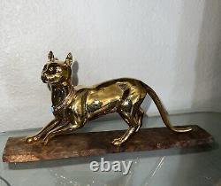 Franklin Mint The Treasured Cat of Cleopatra Figurine 24 Karat Gold Paint