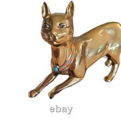 Franklin Mint The Treasured Cat of Cleopatra Figurine 24 Karat Gold Paint