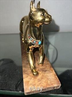 Franklin Mint The Treasured Cat of Cleopatra Figurine 24 Karat Gold Paint